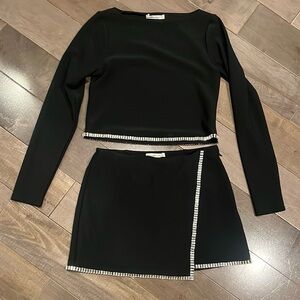 Elegant Black Skirt with Silver Accents